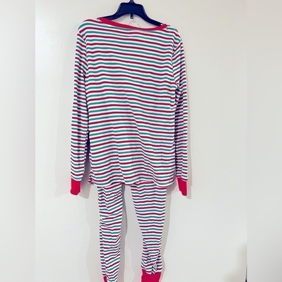 Family Pajamas Matching Women's Thermal Waffle Holiday Stripe Pajama Set Small - Picture 8 of 9